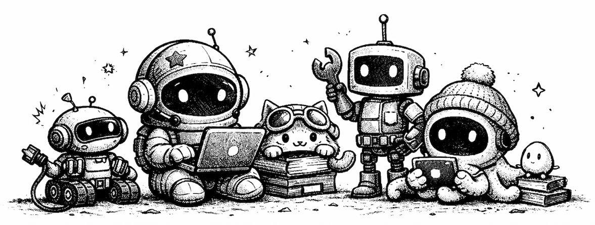 The cod3naut crew illustration